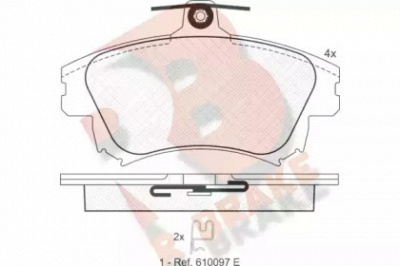 R BRAKE rb1236 -  Комплект тормозных колодок, дисковый тормоз
